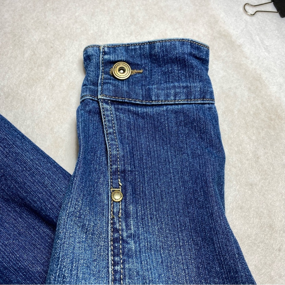 BANDOLINOBLU Jean Denim Jacket Button Down Pockets Adjustable Waist Med. Jacket - Picture 10 of 13